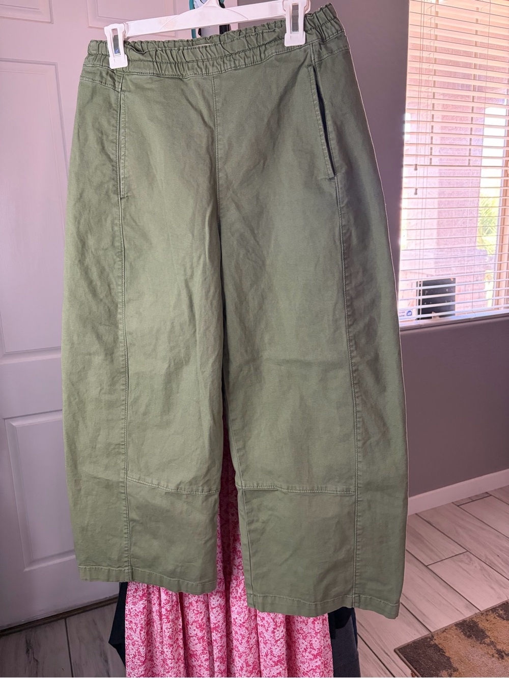 Pilcro Olive Green ankle Wide Leg Pants
